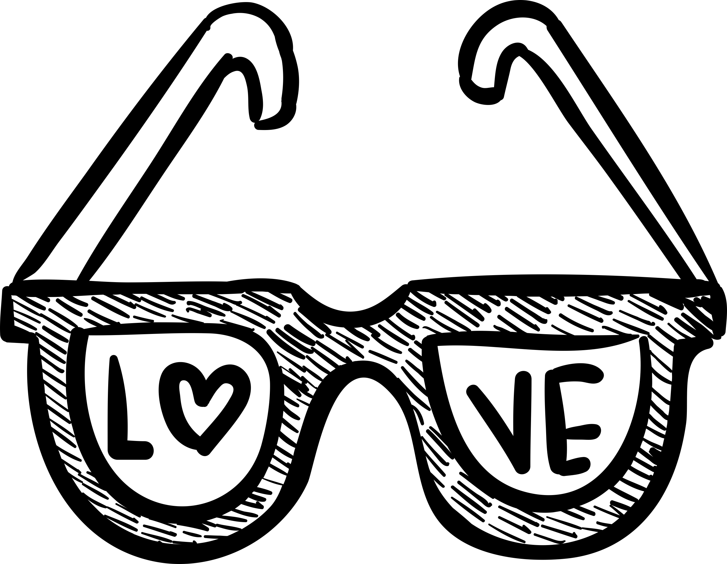 Rimmed Glasses With Love In Crystals Outline Svg Vector Free Vectors